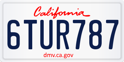 CA license plate 6TUR787