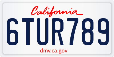 CA license plate 6TUR789