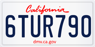 CA license plate 6TUR790
