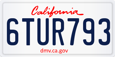 CA license plate 6TUR793