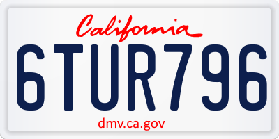 CA license plate 6TUR796