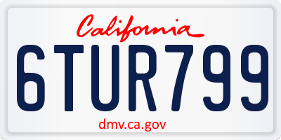 CA license plate 6TUR799