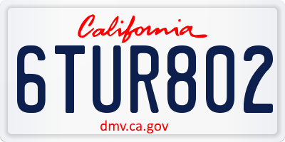 CA license plate 6TUR802