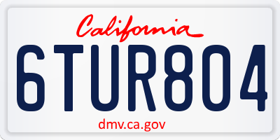 CA license plate 6TUR804