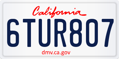 CA license plate 6TUR807