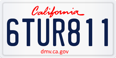 CA license plate 6TUR811