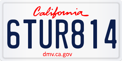 CA license plate 6TUR814