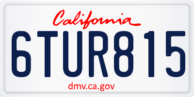 CA license plate 6TUR815