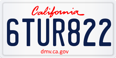 CA license plate 6TUR822