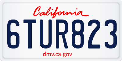 CA license plate 6TUR823