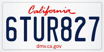 CA license plate 6TUR827
