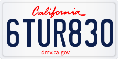 CA license plate 6TUR830