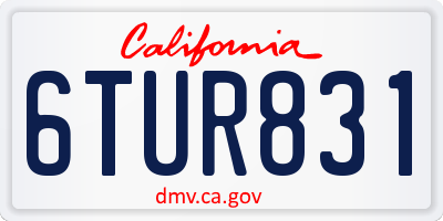 CA license plate 6TUR831