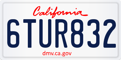 CA license plate 6TUR832