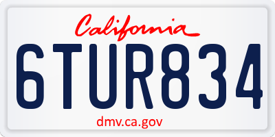 CA license plate 6TUR834