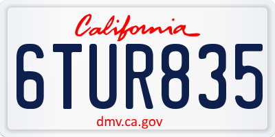 CA license plate 6TUR835