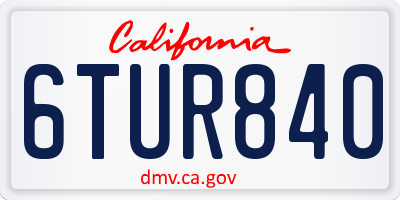 CA license plate 6TUR840