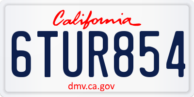 CA license plate 6TUR854