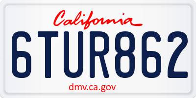 CA license plate 6TUR862