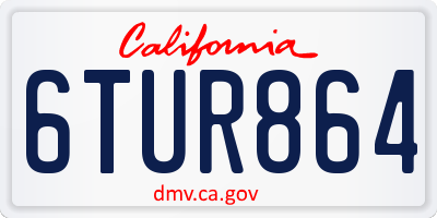 CA license plate 6TUR864