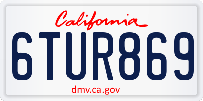 CA license plate 6TUR869