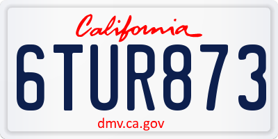 CA license plate 6TUR873