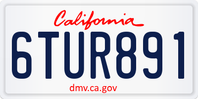 CA license plate 6TUR891