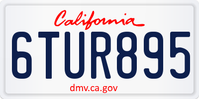 CA license plate 6TUR895