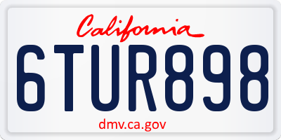 CA license plate 6TUR898