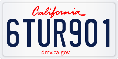 CA license plate 6TUR901