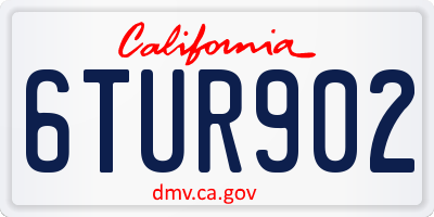 CA license plate 6TUR902