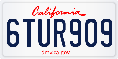 CA license plate 6TUR909