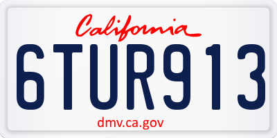 CA license plate 6TUR913
