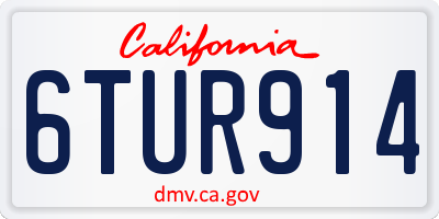 CA license plate 6TUR914