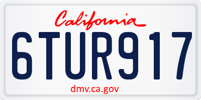 CA license plate 6TUR917