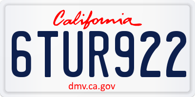 CA license plate 6TUR922