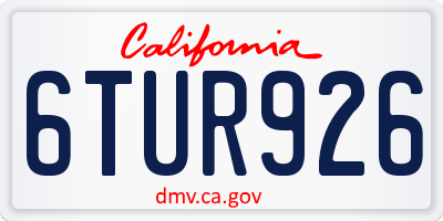 CA license plate 6TUR926
