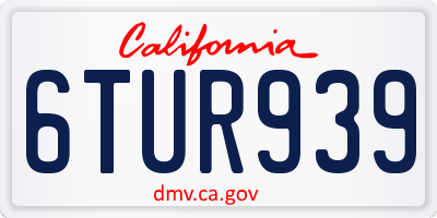 CA license plate 6TUR939