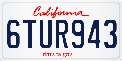 CA license plate 6TUR943