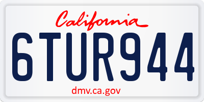 CA license plate 6TUR944