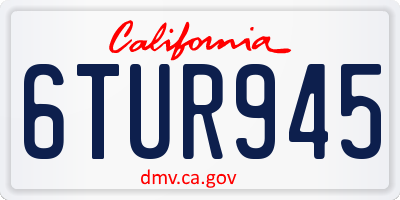 CA license plate 6TUR945
