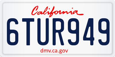 CA license plate 6TUR949