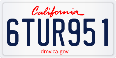 CA license plate 6TUR951