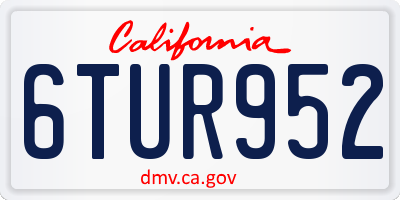 CA license plate 6TUR952