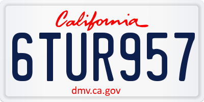 CA license plate 6TUR957