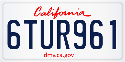 CA license plate 6TUR961