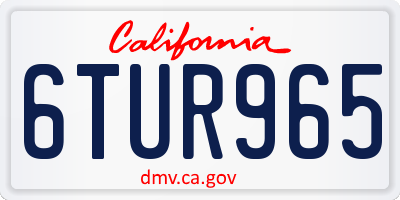 CA license plate 6TUR965