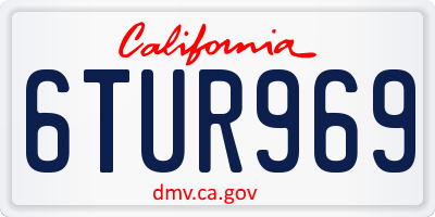 CA license plate 6TUR969