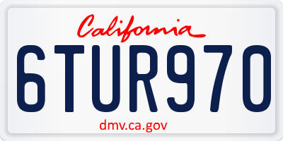 CA license plate 6TUR970