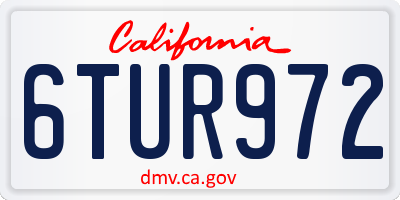 CA license plate 6TUR972